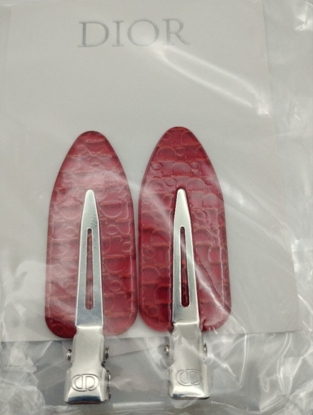 Dior Blue and Red Textured Hair Clips BRAND NEW -AUTHENTIC - Picture 8 of 10